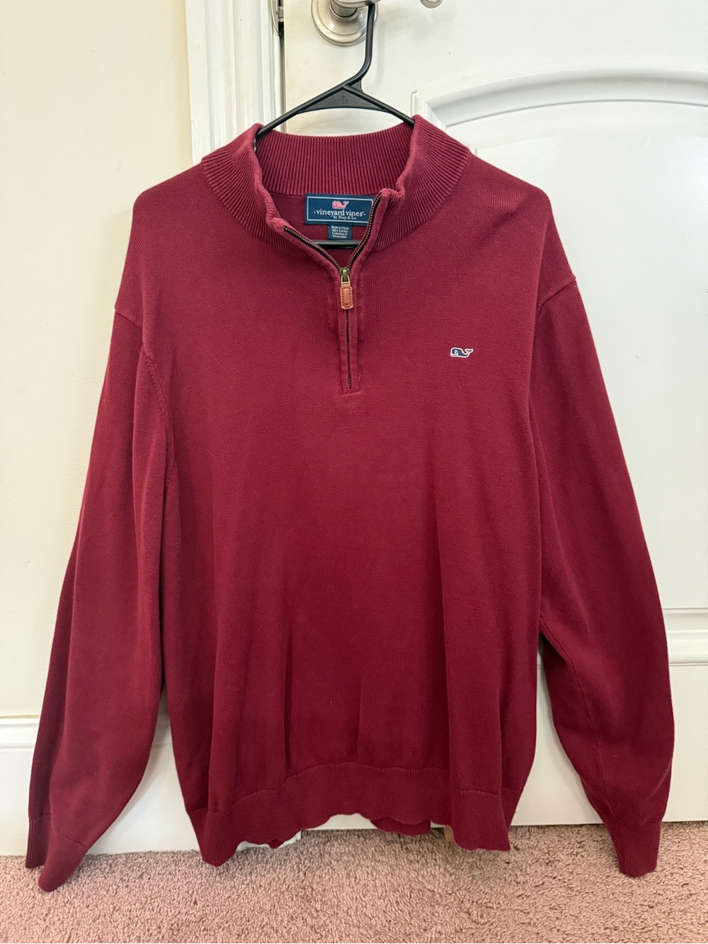Vineyard Vines Men's Zip Pullover Sweater - Deep Wine